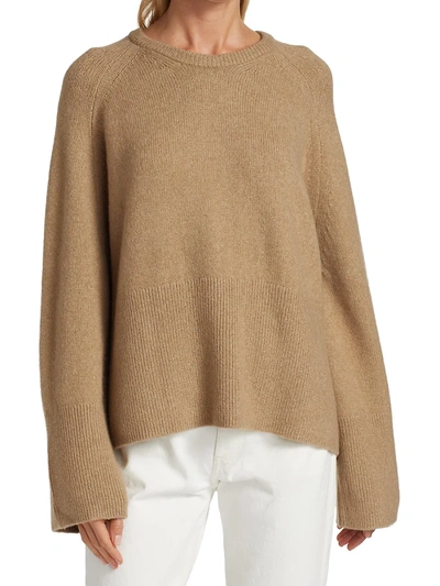 Shop Totême Women's Merino Wool Crewneck Sweater In Camel