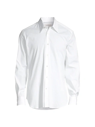 Shop Alexander Mcqueen Men's Long-sleeve Classic Button-down Shirt In White