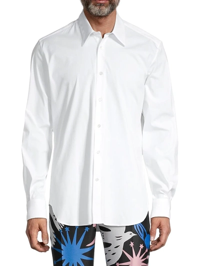Shop Alexander Mcqueen Men's Long-sleeve Classic Button-down Shirt In White