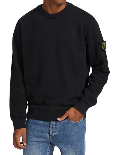 Shop Stone Island Core Fleece Sweatshirt In Black