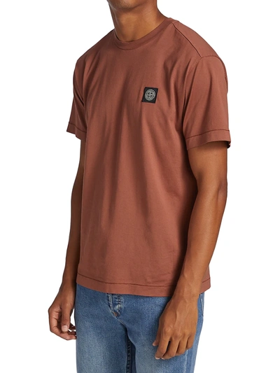 Shop Stone Island Logo Patch T-shirt In Brick Red