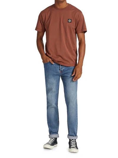 Shop Stone Island Logo Patch T-shirt In Brick Red