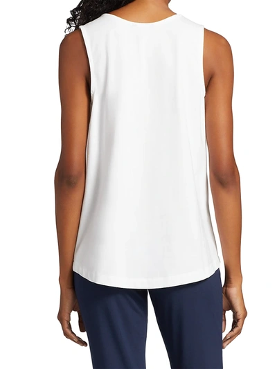 Shop Nic+zoe Petites Women's Embroidered Sleeveless Tunic In Paper White
