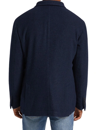 Shop Brunello Cucinelli Men's Cashmere Button-up Coat In Cobalt Blue