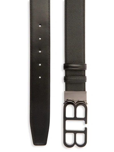 Shop Bally Men's Britt Reversible Leather Belt In Black