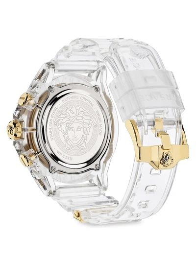 Shop Versace Men's Icon Active Silicone Strap Chronograph Watch In Gold