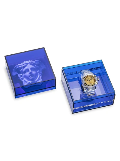 Shop Versace Men's Icon Active Silicone Strap Chronograph Watch In Gold