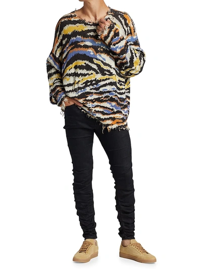 Shop R13 Cotton Zebra Print Sweater In Multi Zebra Print