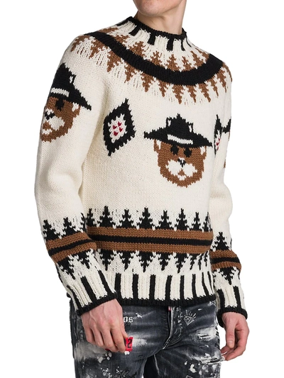 Shop Dsquared2 Wool Beaver Sweater In Neutral