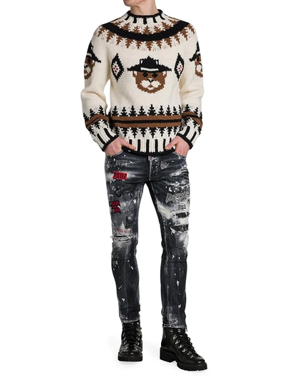 Shop Dsquared2 Wool Beaver Sweater In Neutral