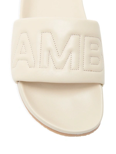 Shop Ambush Quilted Leather Slides In White