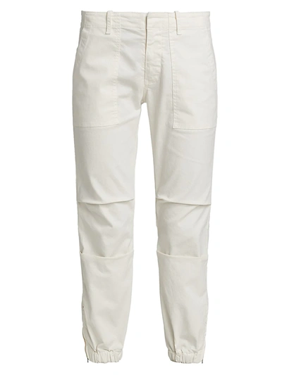Nili Lotan Stretch Cotton Twill Crop Military Pants In Eggshell
