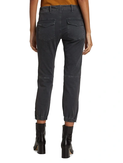 Nili Lotan Stretch Cotton Twill Crop Military Pants In Eggshell