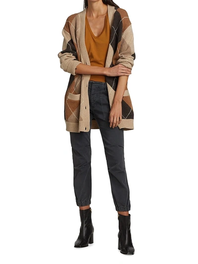 Nili Lotan Stretch Cotton Twill Crop Military Pants In Eggshell