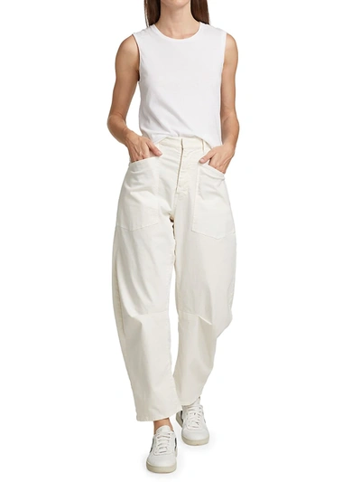 Nili Lotan Shon Barrel Jeans In Cream In Eggshell