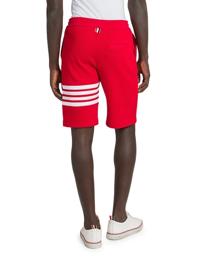 Shop Thom Browne Drawstring Sweat Shorts In Red