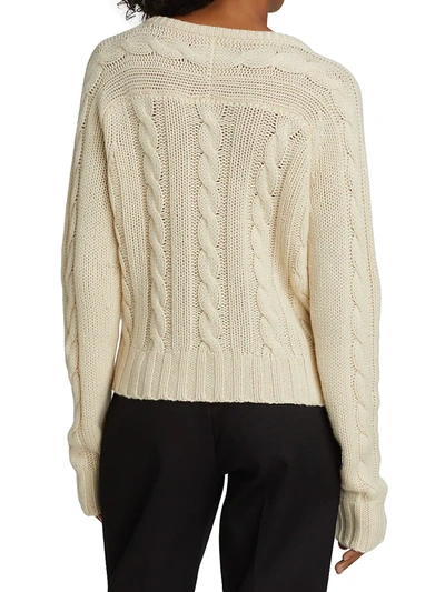 Shop Khaite Tracey Cable Knit Sweater In Cream