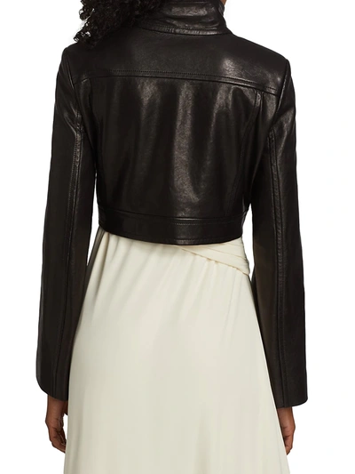 Shop Khaite Carlisle Lambskin Leather Jacket In Black