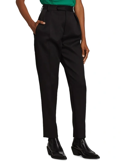 Shop Khaite Women's Magdeline Pleated Pants In Black