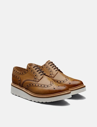 Shop Grenson Archie Brogue (calf Leather) In Brown