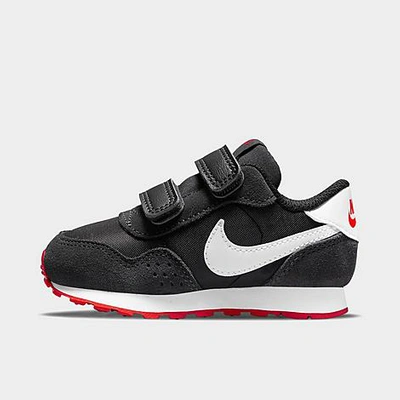 Shop Nike Boys' Toddler Md Valiant Hook-and-loop Casual Shoes In Black/white/dark Smoke Grey/university Red
