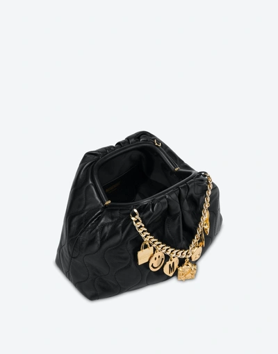 Shop Moschino Charms Clutch In Black