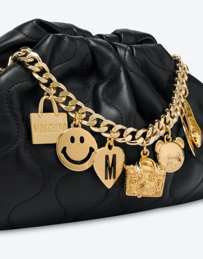 Shop Moschino Charms Clutch In Black