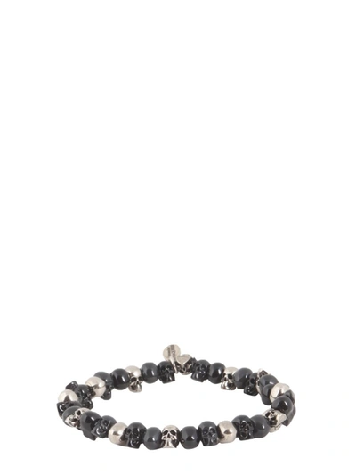 Shop Alexander Mcqueen Brass Bracelet In Charcoal