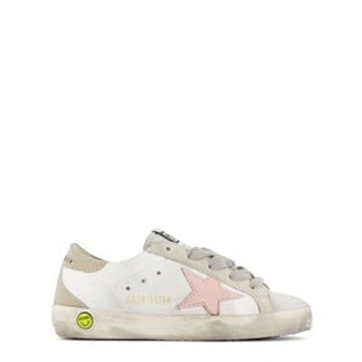 Shop Golden Goose White Super-star Classic Sneakers
