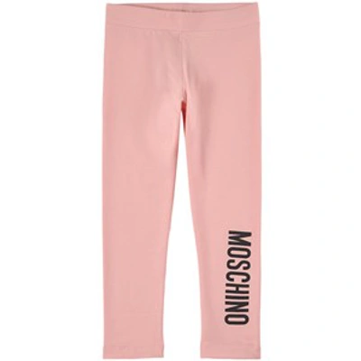 Shop Moschino Pink Branded Leggings