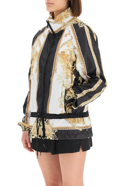 Shop Versace Nylon Jacket With Medusa Renaissance Motif In Mixed Colours