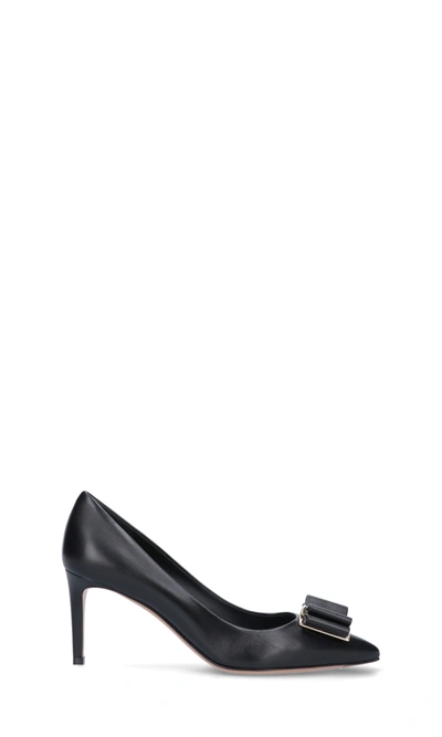 Shop Ferragamo Double Bow Pumps In Black