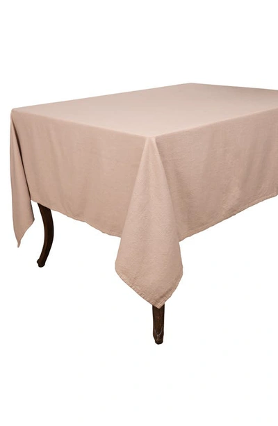 Shop Kaf Home Rustic Washed Cotton Tablecloth In Flax