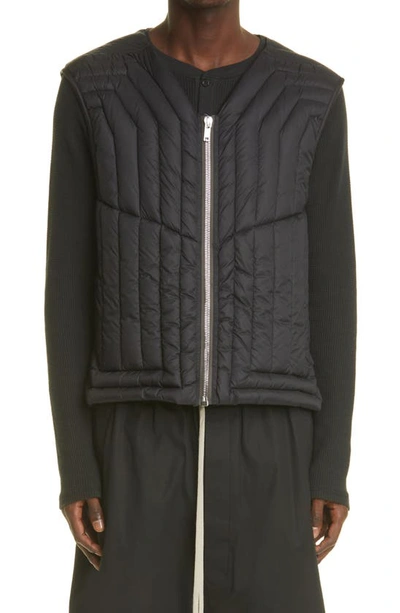 Shop Rick Owens Quilted Down Vest In Black