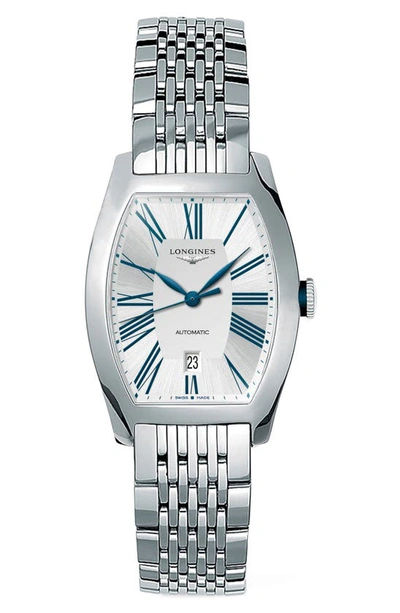 Shop Longines Evidenza Automatic Bracelet Watch, 26mm X 30.6mm In Silver