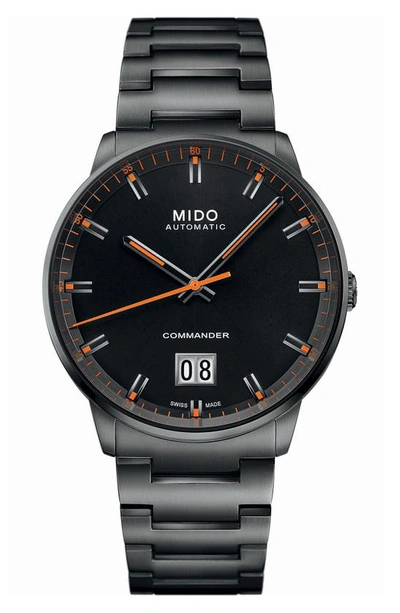 Shop Mido Commander Big Date Automatic Bracelet Watch, 42mm In Black