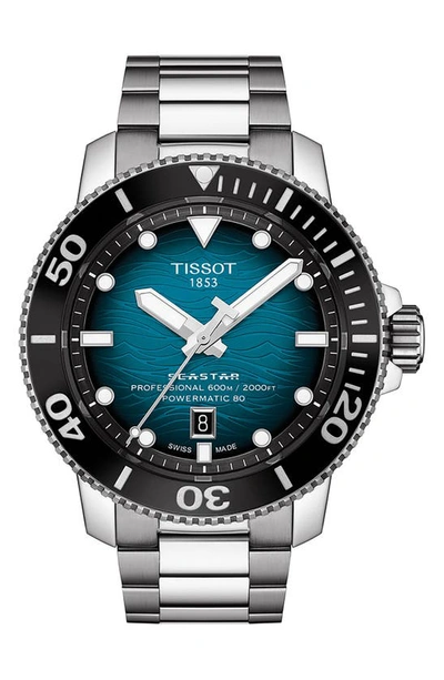 Shop Tissot Seastar 2000 Professional Powermatic 80 Bracelet Watch, 46mm In Blue Gradient