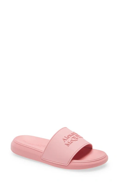 Shop Alexander Mcqueen Logo Slide Sandal In Pink