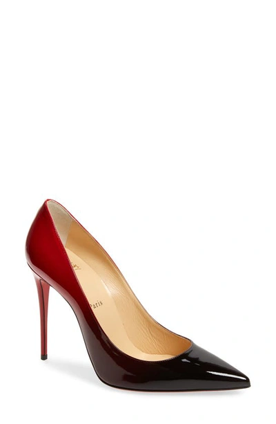 Shop Christian Louboutin Kate Degrade Pointed Toe Pump In Red/ Black