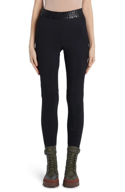 Shop Moncler Bonded Technical Leggings In Black