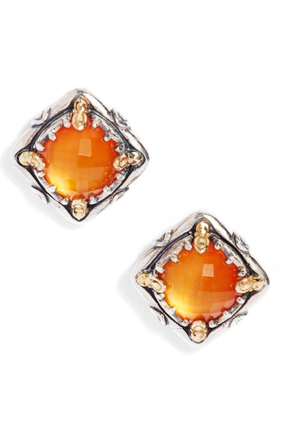 Shop Konstantino Carnelian Doublet Stud Earrings In Orange