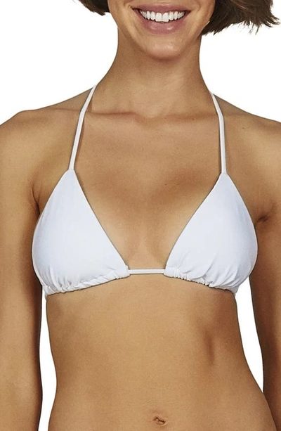 Shop Vix Swimwear Ella Beaded Triangle Bikini Top In White