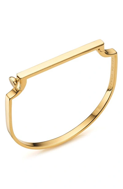 Shop Monica Vinader Engravable Signature Thin Bangle In Gold