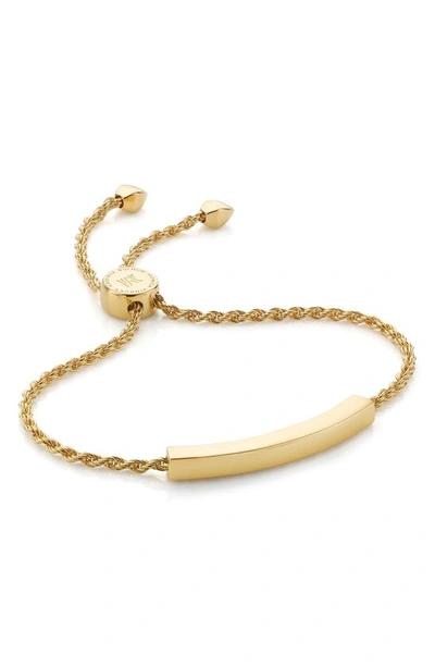 Shop Monica Vinader Engravable Linear Friendship Chain Bracelet In Gold