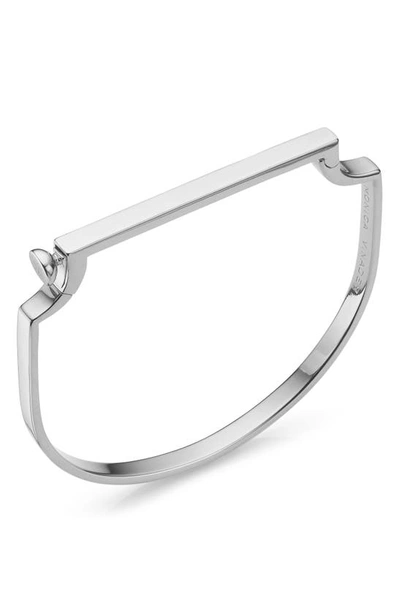 Shop Monica Vinader Engravable Signature Thin Bangle In Silver