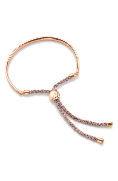 Monica Vinader Fiji 18ct Rose Gold-plated Vermeil Silver Friendship Bracelet In Ros Gold