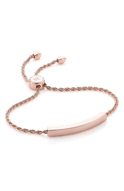 Shop Monica Vinader Engravable Linear Friendship Chain Bracelet In Rose Gold