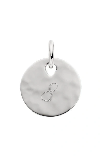 Shop Monica Vinader Engravable Hammered Pendant Charm In Silver