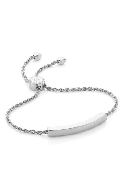 Shop Monica Vinader Engravable Linear Friendship Chain Bracelet In Silver
