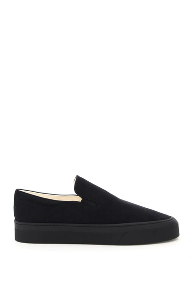 Shop The Row Marie H Canvas Slip-on Sneakers In Black